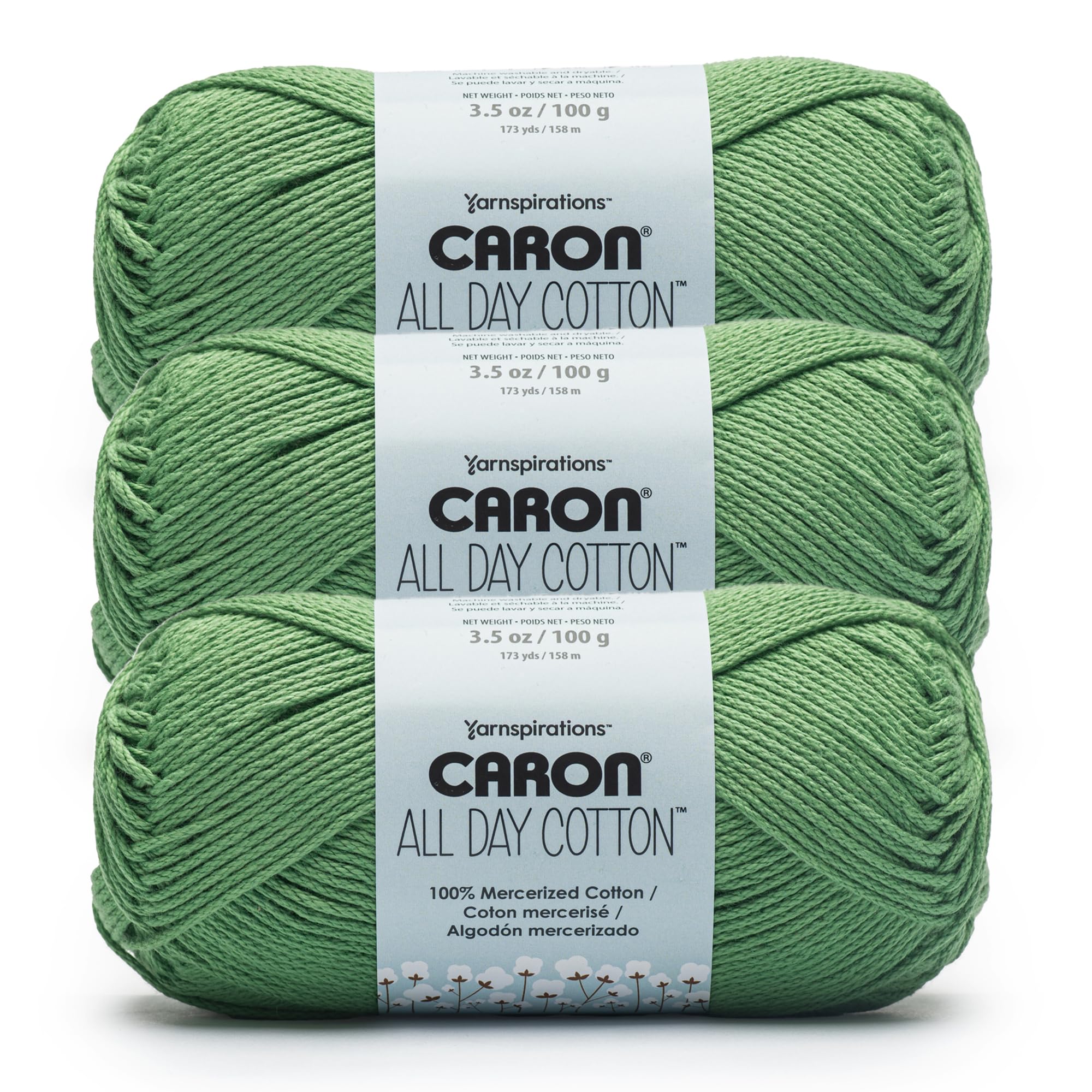 Amazon.com: Caron All Day Cotton - 3 Pack of 173 Yards/3.52 oz